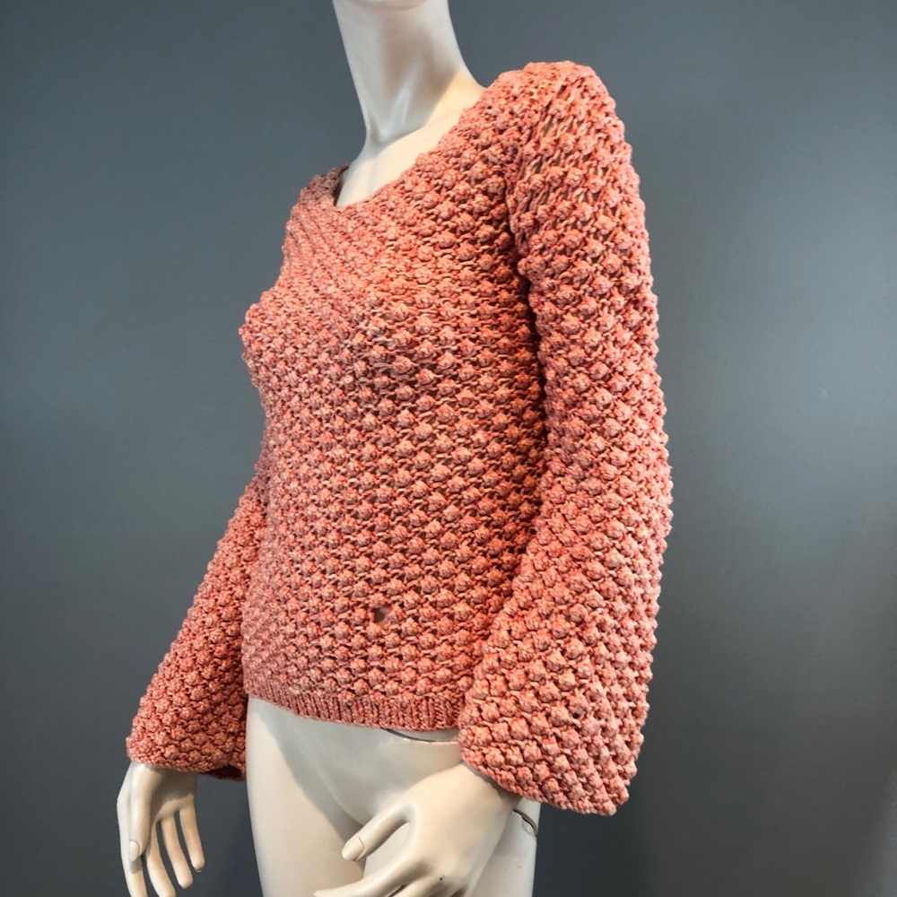 NWT Aiko Orange Knit Sweater Size XS - Picture 9 of 16